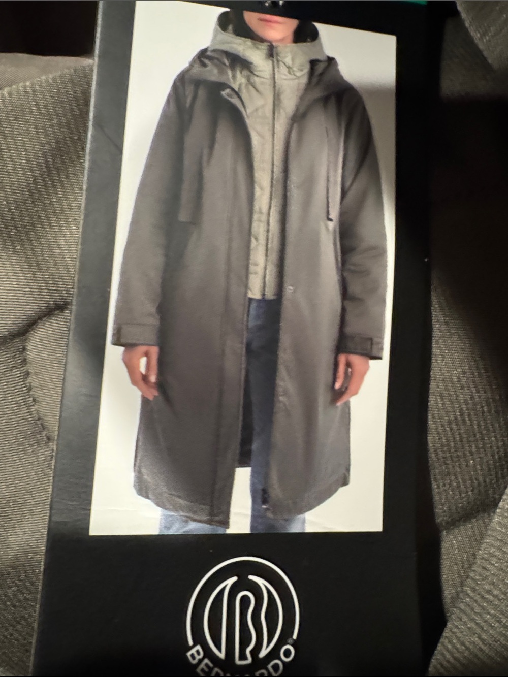 Gray Long Hooded women Bernardo  Coat